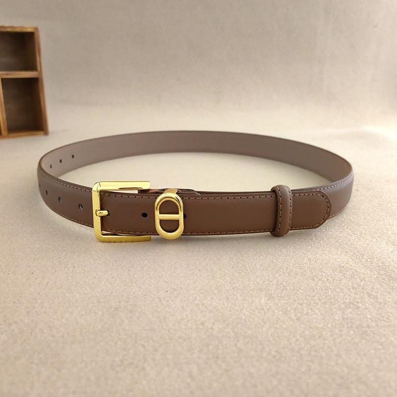 Simple Style Genuine Leather Waist Belt For Women Fashion And Work хаки