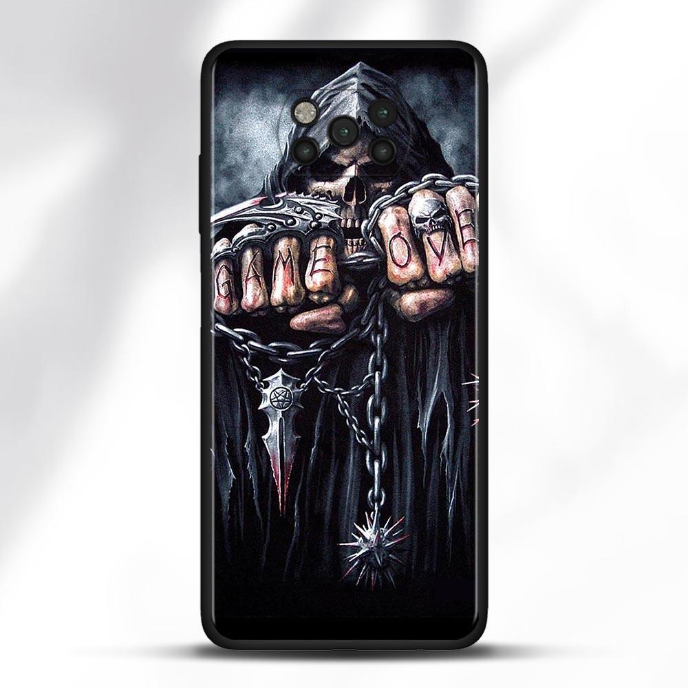 Straszna czaszka szkielet Capa dla Mi POCO X3 F3 GT uwaga 10 Pro Lite etui na Poco X3 NFC M3 Pro M3 F3 F1 Caso dla Xiaomi CC9 Pro