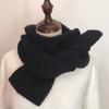 Korean version of solid color literary and artistic small twist scarf women's winter versatile simple wool imitation cashmere warm long small scarf