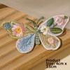 2pcs Heat Transfer Flower Patches Embroidery Design Butterfly Patches  For Clothing Accessories