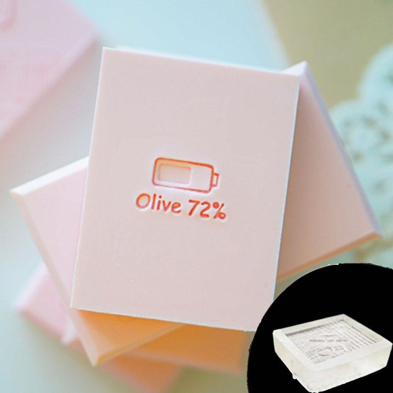 

Handmade Resin Soap Stamp, DIY, Transparent, Printed Plants Pattern, Transparent, 2 Styles, 40x25mm