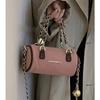 Premium Handbag designed for Women's High-end Classic Niche Diamond Chain Cylinder Bag Beige Brown Color-block Crossbody Bag