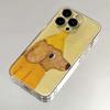 Oil Painting Yellow Dog Black Cat Phone Case For iPhone 17 16 15 11 12 14 13 Pro Max Mini X XS XR 7 8 Plus SE4 16e Silica Covers