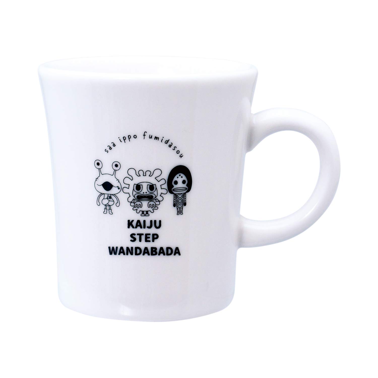 

Kaneshotouki Step Chunky Mug 703109 Made in Japan White 270ml Kaiju Wandabada белый