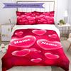 Set de lenjerie de pat personalizat cu nume și dragoste, 3 buc. Închidere cu fermoar pentru husa de pilotă Include 1 husă de pilotă și 2 fețe de pernă, Moale și confortabil pentru toate anotimpurile.