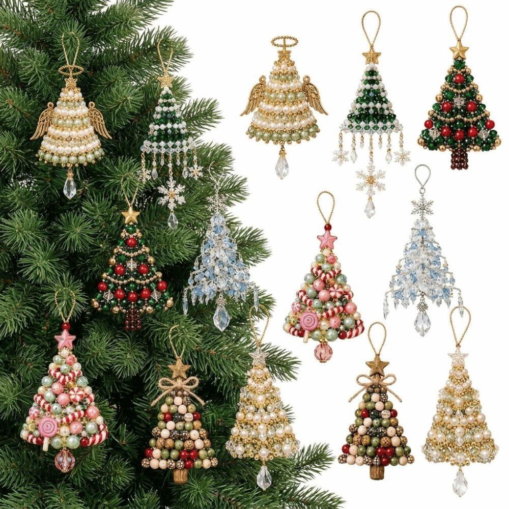 New DIY Christmas Tree Ornament Kit Beaded Hanging Beading Craft Set Christmas Craft Kit Festive Holiday Activity