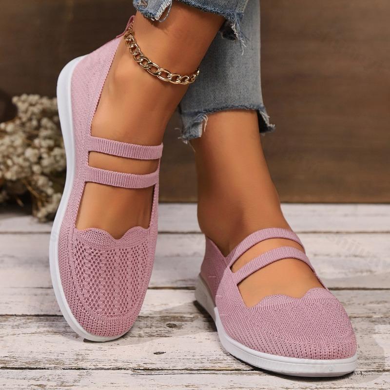 Fashion 2025 Autumn New Women's Fly Weave Breathable Shallow Mouth Casual Single Shoes Comfortable Fashion Versatile Slip On Flat Shoes