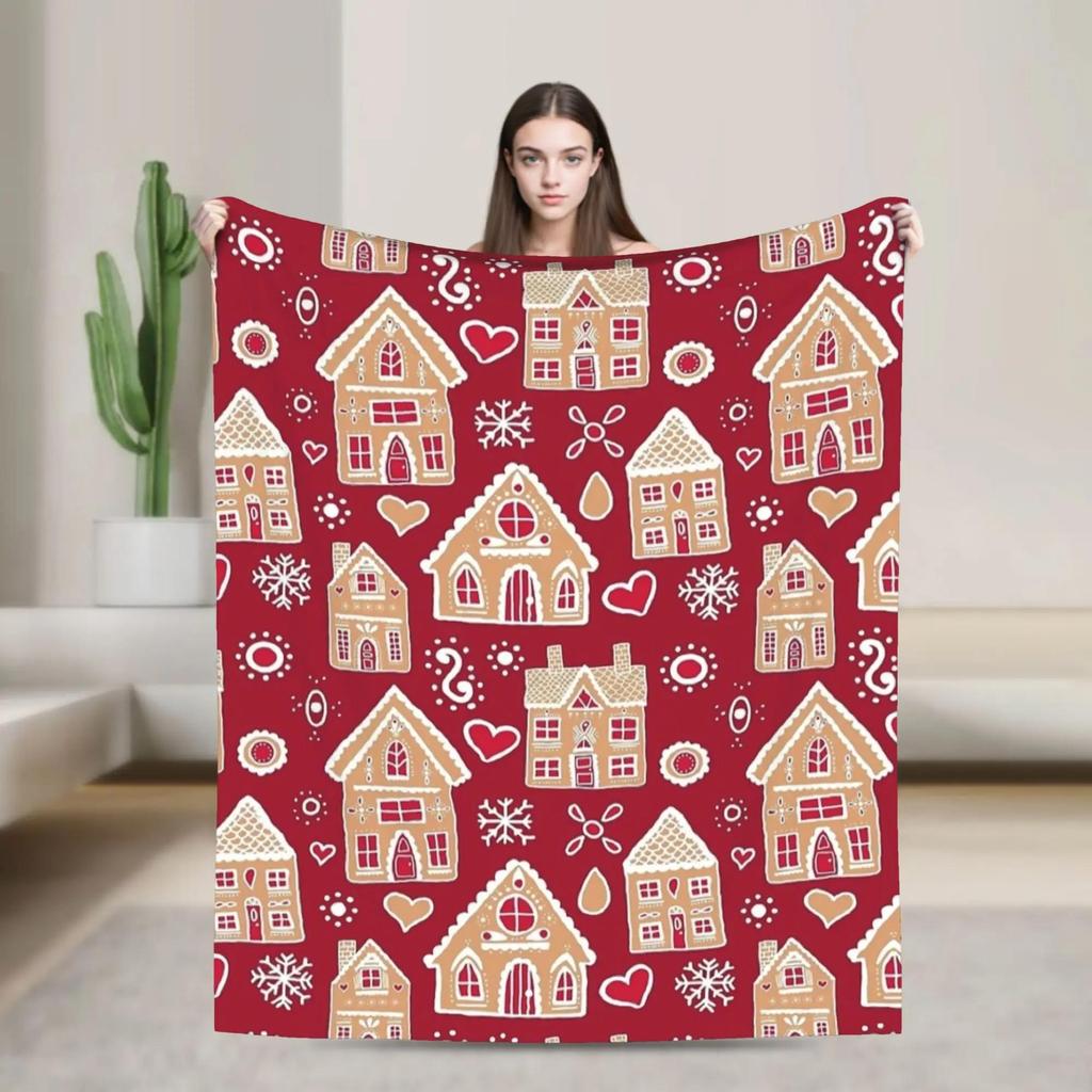 Warm Soft Flannel Blanket for Kids Boys Girls Christmas Story Design Throw for Bed Sofa Outdoor Travel Use Bedspread Cover