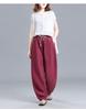Women's High Waist Cotton Linen Lantern Pants - Spring/Autumn Loose Harem Style