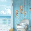 3Pcs Seahorse Wooden Wall Hanging Set, Hawaiian Beach Style, Boxwood Crafted Tropical Party Decor, Coastal Home Bath Ornament, Gift for Beach Lovers