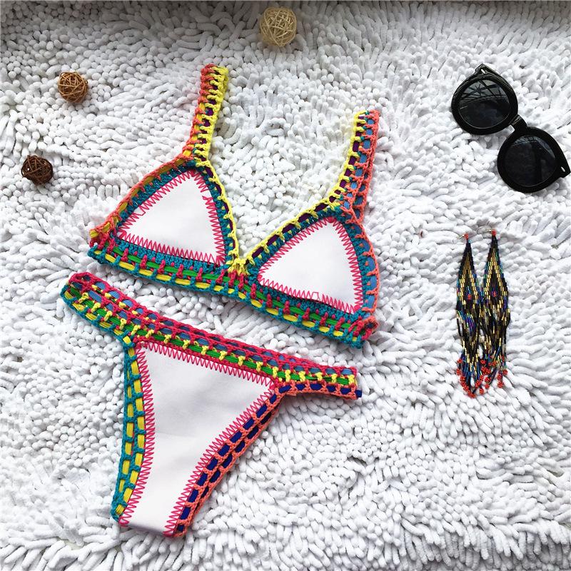 Micro Bikini Women Swimwear Halter Patchwork Bathing Suit Swimsuit Thong Bikini Beach Wear