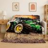 Classic Tractor Car Scenery Flannel Blanket Soft Throw Blanket for Bedroom Living Room Bed Travel Camping Picnic Nap Cover Gift