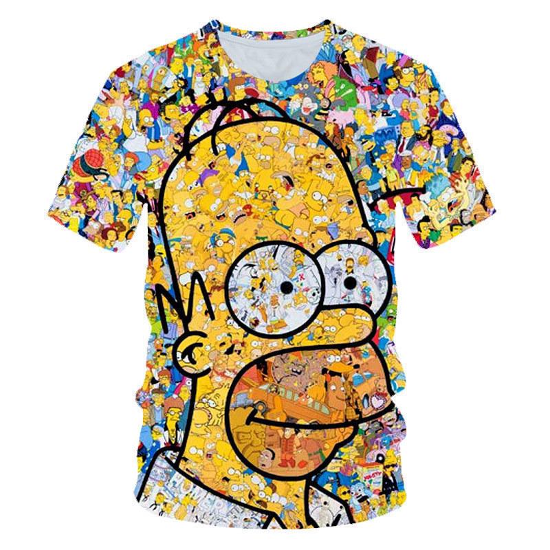 Summer Trend: The Simpsons 3D Printed Children s T-shirt Short Sleeve Girl And Boy Tshirts Children s clothing 100