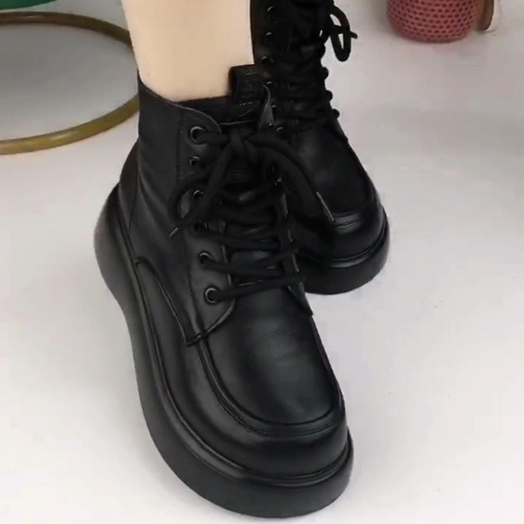 Foreign trade spot soft leather fluff snow boots women's 2025 new winter piled thickened cotton shoes thick-soled versatile cotton boots