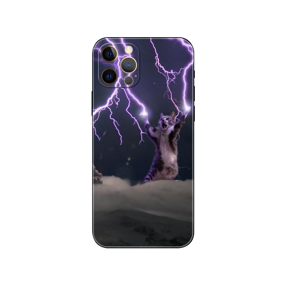 Cat Staring Eye Phone Case for Iphone 5 5s 2020se 6 6s 7 8 Plus X 10 XR XS 11 12 13 Mini Pro MAX Black Tpu Back Cover