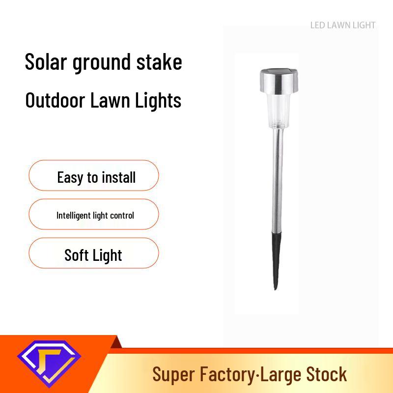 Solar-Powered LED Garden Spike Light for Outdoor Landscaping 55 Stainless Steel Warm Light Small