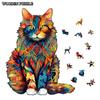 Color Changing Cat Wooden Puzzle Irregular Animal Shaped Wooden Puzzle High Difficulty Puzzle Puzzle Toy Birthday Christmas