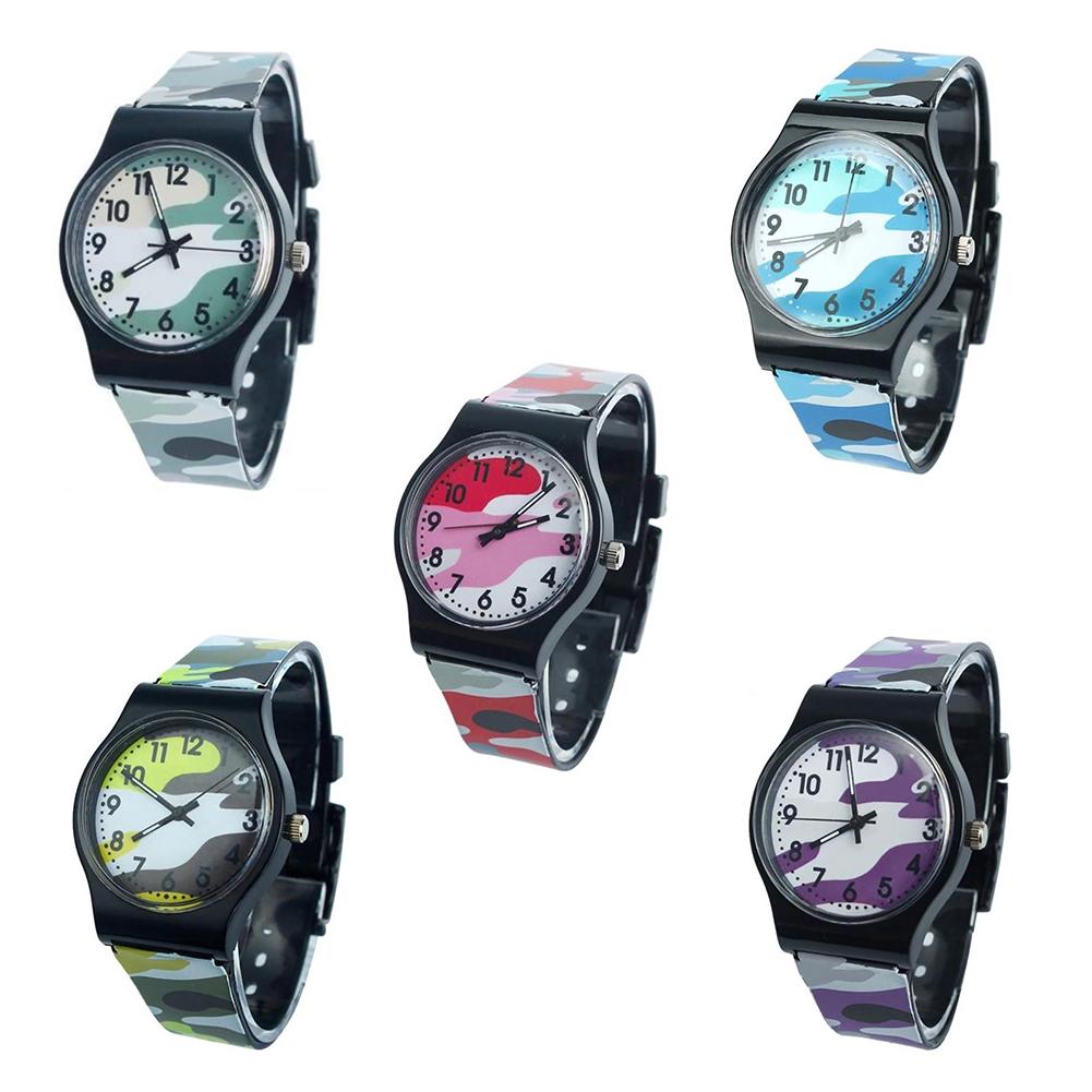 Boom Boom Moda Yuvarlak Arama Analog Kuvars Kayış Çocuk Çocuk Bilek Plastik Gündelik Saat Hediye