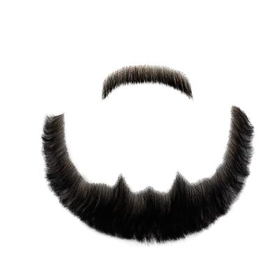 Dreambeauty Handmade Real Human Hair Wig for Men, 100% Human Hair, False Moustache, Beard, Realistic Beard, Handmade for Cosplay and Dance (07)