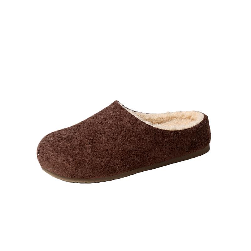 2025 Kids' Autumn/Winter Retro Cartoon Birkenstock Fur Slippers: Korean Style, Versatile & Fashionable for Outdoor Use.