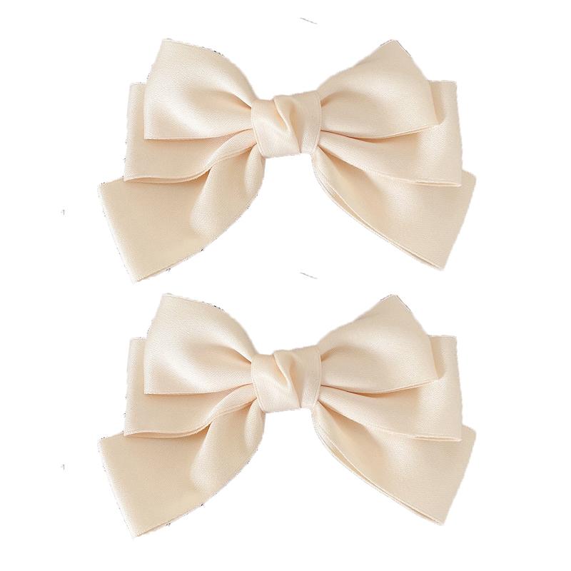 Satin solid color bow hair clip women Korean fashion duckbill clip hair clip hair accessories