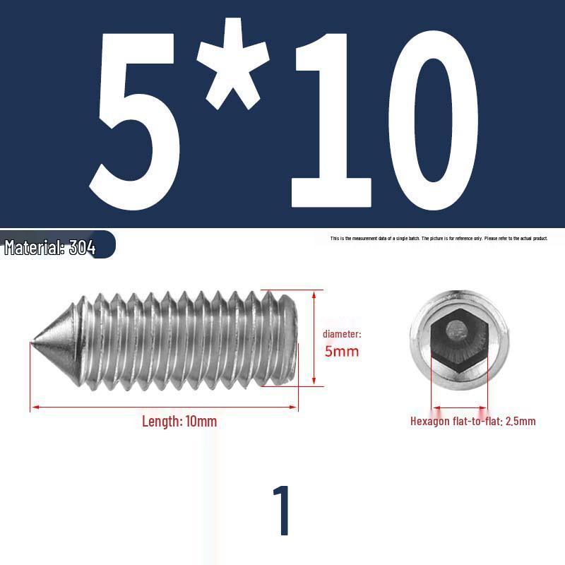 12.9 Edelstahl 304 Innensechskant Kegelspitze Gewindestift M2/M3