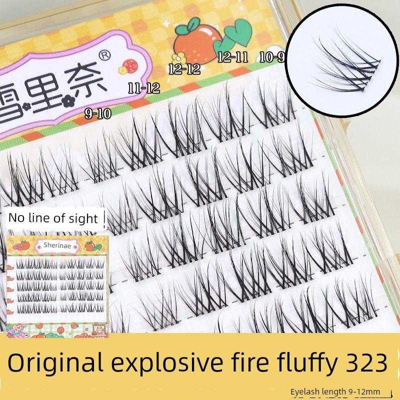 323 Segment Snow Linai Fake Eyelashes Fluffy Three-Dimensional Non-Blocking Line of Sight Original Hot Segment Classy Single Cluster Eyelashes