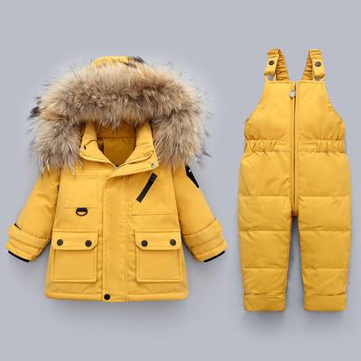 Children's Down Jacket Boys Medium Length Thickened White Duck Down