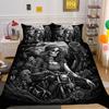 Beauty Skull Printed Bed Set Twin Size Polyester Comforter Cover Set Teen Design Superior Home Bedclothes
