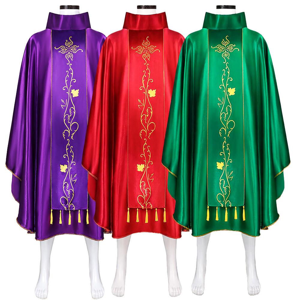 Medieval Priest Cosplay Costume With Tassel Robe For Halloween And Themed Events