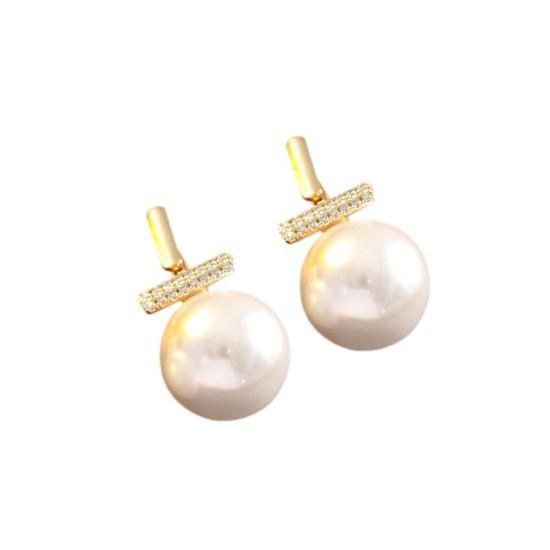 French Retro Pearl Earrings - S925 Silver and Gold-Plated Copper for a Versatile, Elegant Look