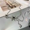 Cold butterfly pearl necklace female titanium steel does not fade niche popular night market supply versatile fashion collarbone chain