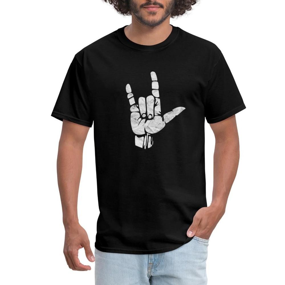 Я люблю тебя Американский язык жестов ASL Футболка мужская 3XL