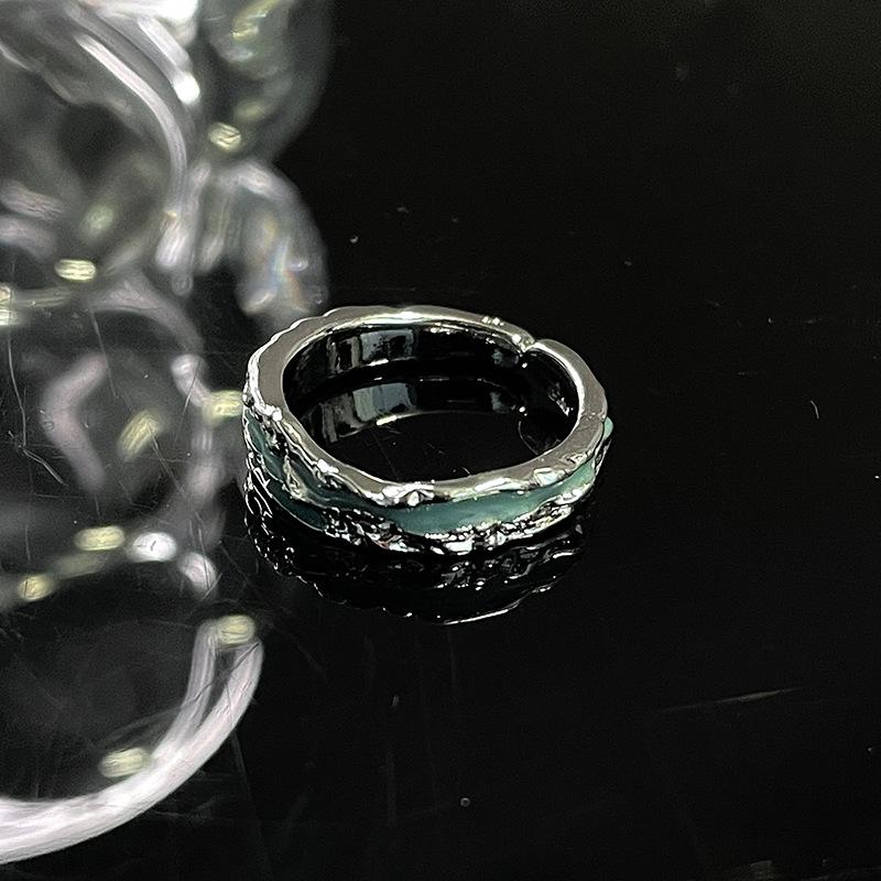 

Niche Design Enamel Blue Bracelet High Sense Cold Wind Irregular French Drip Opening Bracelet