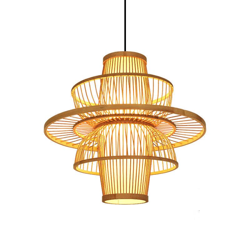 Chinese Style Bamboo Woven Pendant Light