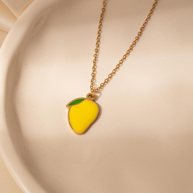 Cross-Border Fruit Necklace: Strawberry & Pineapple Pendant - Simple Women's Clavicle Chain
