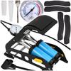 Strong foot pump with pressure gauge for bicycle, car, balls, bicycle mattress
