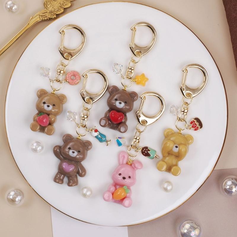 Harzformen für Schlüsselanhänger mit Bär und Kaninchen, Silikonform für Anhänger, Schmuckherstellungsformen zum Basteln von Kristall-Epoxid-Projekten