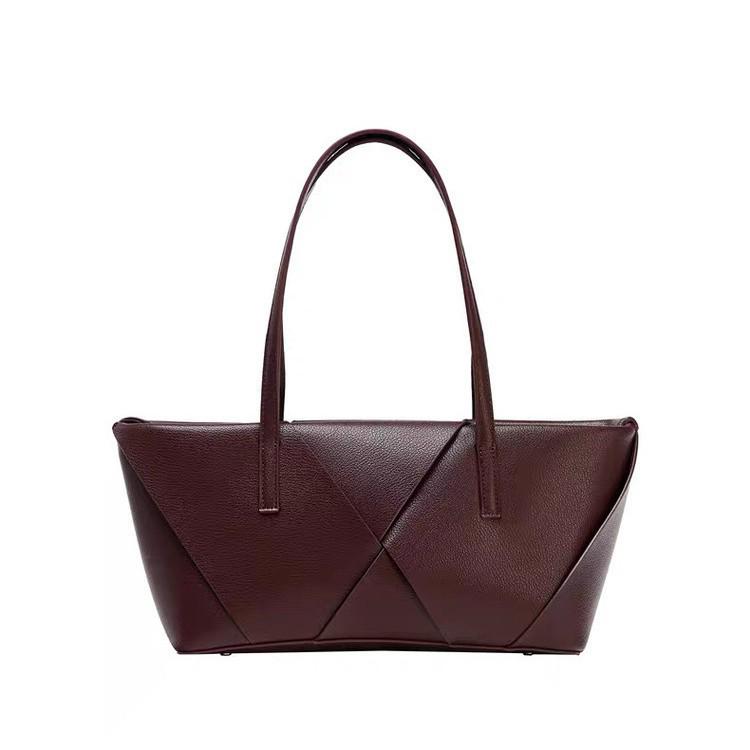 2025 Fashion Minimalist Large-Capacity Tote with Woven Detail, Retro Style, High-End Zipper