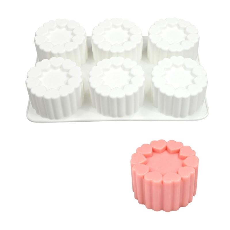 

Heart Cylinder Silicone Molds Fondant Mousses Cake Molds Making Pastry Chocolate Molds Baking Decorating Tool Nonstick 1