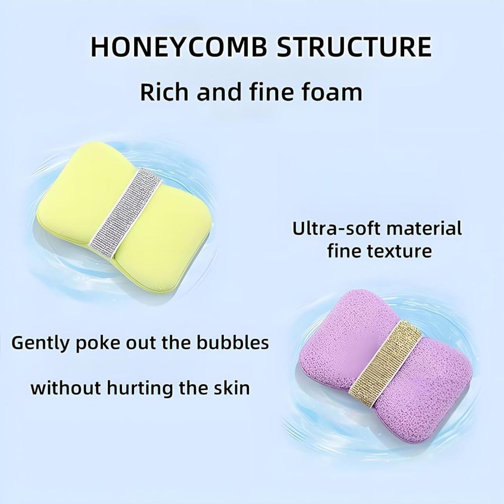 Bath soap sponge, deep cleansing bath tool exfoliating body bath sponge, with soap bag and wristband, unisex bath products