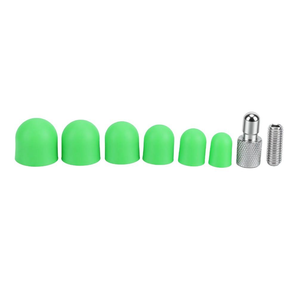 8PCS M8 Thread Dent Tap Down Tool 6 Green Rubber Heads Paintless Dent Repair Tool Auto Shops