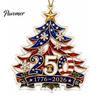 250th Anniversary Christmas Ornament Ornament, USA Santa Train 2D Flat Acrylic Decoration Patriotic Themed Party Supplies for Tree Holiday Decor, 1776