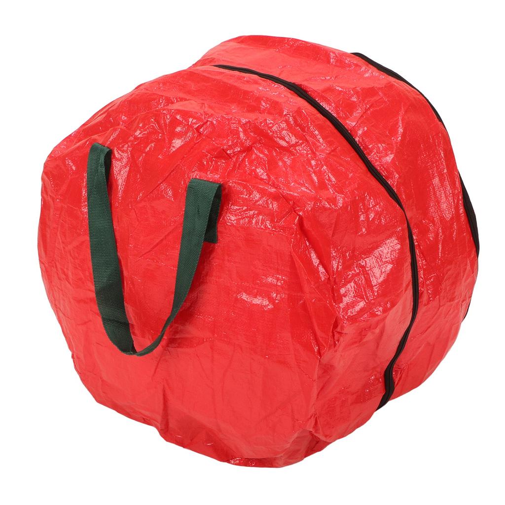24 Inch Christmas Wreath Storage Bag Double Layer Waterproof Dustproof Red Holiday Wreath Container
