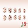 Square Press On Nail Flower Fake Nail Glues On Nail Artificial Acrylic Nail 12 Size 24pcs Stick On Nail for Women Girls