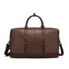 Wear-resistant PU Travel Bag Business Style Solid Color Outdoor Single Shoulder Luggage Storage Bag