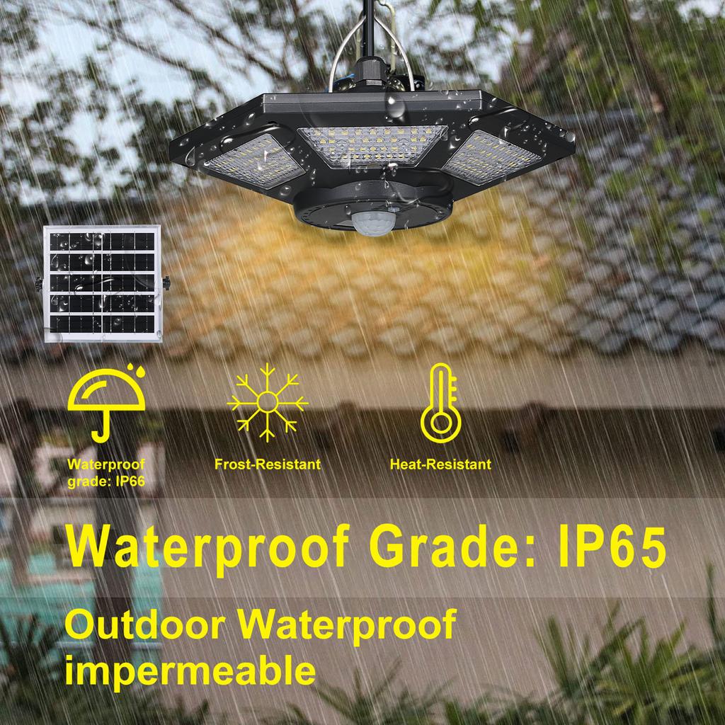 360 LEDs Garage Licht Solarbetriebene Anhänger Lampe Bewegungsmelder Licht Im Freien Wasserdichte Hängen