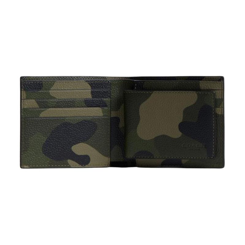 Coach Ogo Printed Logo Leather Wallet, Same Style for Men and Women, Camouflage Color Camouflage Color