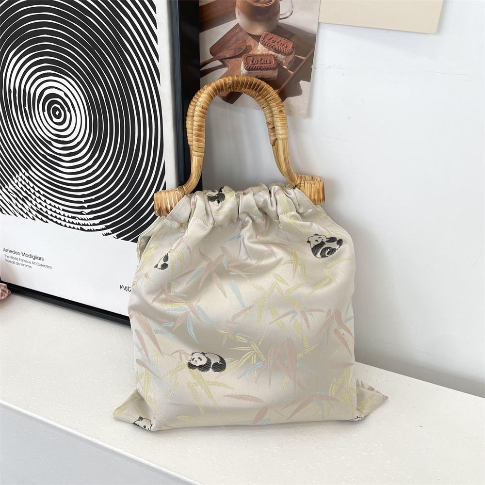 

Розовая и зеленая сумка-тоут с узором панды, со стильным уличным трендовым дизайном для повседневного использования Pink Panda