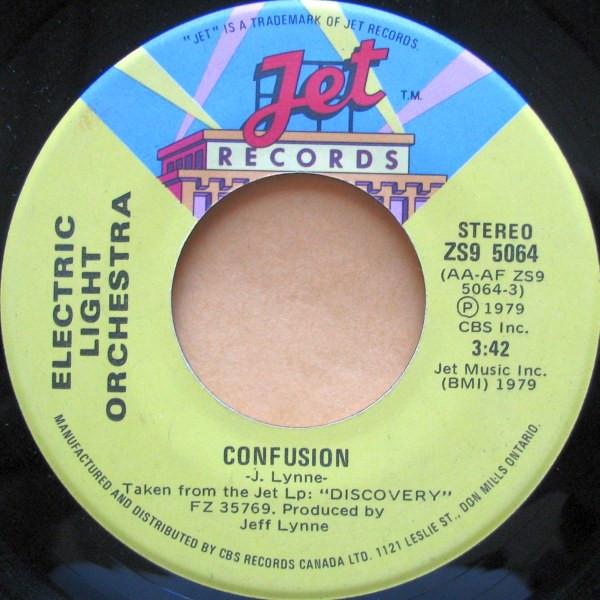 7-дюймовая пластинка ЭЛЕКТРИЧЕСКИЙ ОРКЕСТР Света Confusion ZS95064 Jet Records 1979 Канада Рок Б/у
